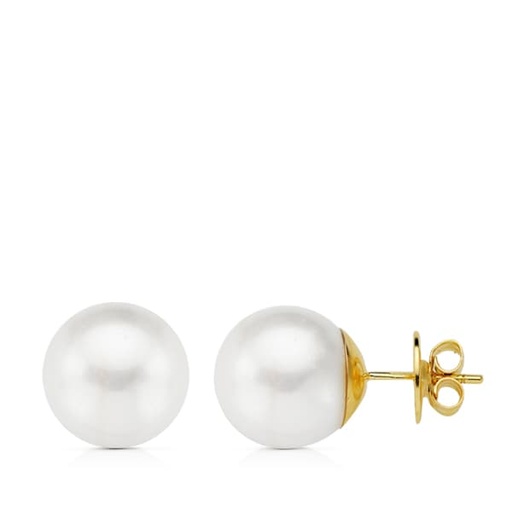 [P18776] 18K PENDIENTES PERLA AUSTRALIANA 11.5-12 MM