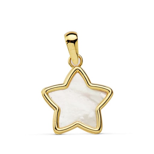 [P18858-5] 18K COLGANTE ESTRELLA NACAR 12X12 MM