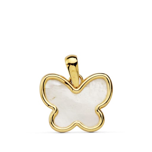 [P18859-5] 18K COLGANTE MARIPOSA NACAR 14X11 MM