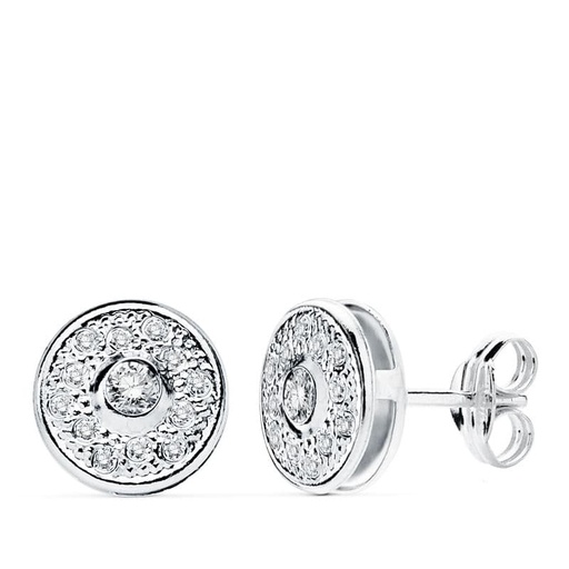 [P18870-OB] 18K PENDIENTES ORO BLANCO REDONDOS 8 MM