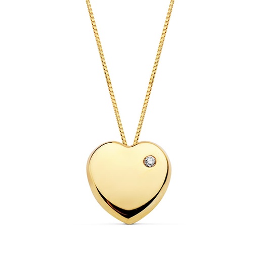 [P18901-3] 18K COLGANTE CORAZON CIRCONITAS CADENA