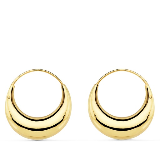 [P18963] 18K PENDIENTES HUECOS MORCILLA 20X6 MM