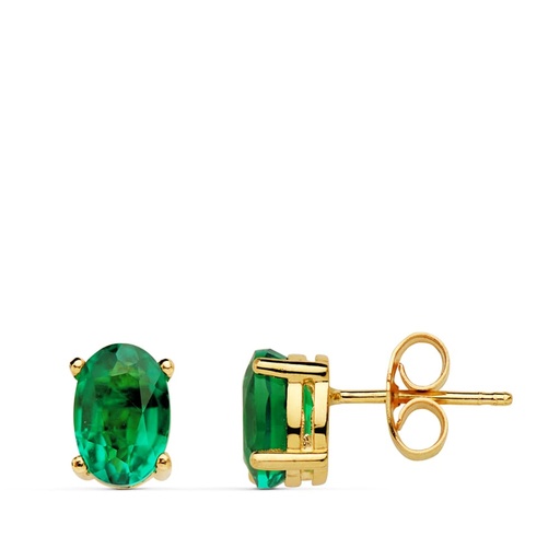 [P18967-ES] 18K PENDIENTES GARRAS ESMERALDA 7X5 MM 1.58 QT