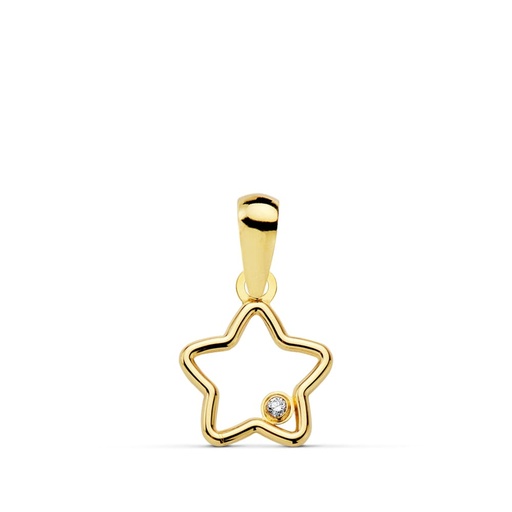 [P18985-5] 18K COLGANTE ESTRELLA CIRCONITA 9X9 MM