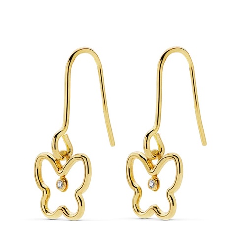 [P18986] 18K PENDIENTES MARIPOSA CIRCONITAS 19X9 MM
