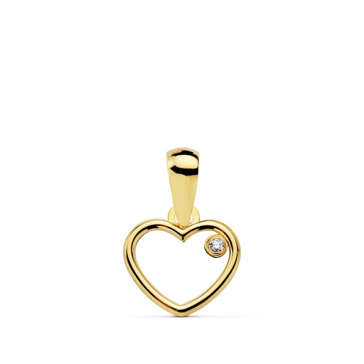 [P18987-5] 18K COLGANTE CORAZON CIRCONITA 9X8 MM