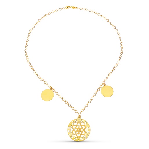 [P19000020] 18K GARGANTILLA ORO AMARILLO CIRCULOS MATE BRILLO