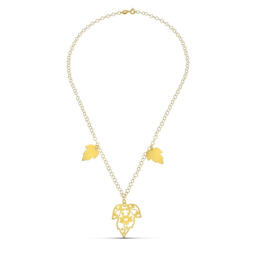 [P19000022] 18K GARGANTILLA ORO AMARILLO HOJAS