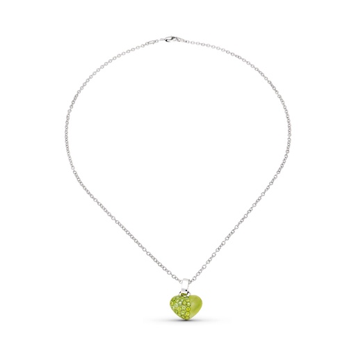 [P19000026] 18k GARGANTILLA ORO BLANCO CORAZON CIRCONITAS