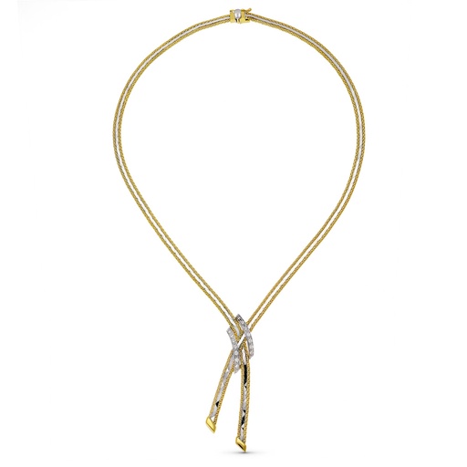 [P19000028] 18K GARGANTILLA ORO BICOLOR CIRCONITAS