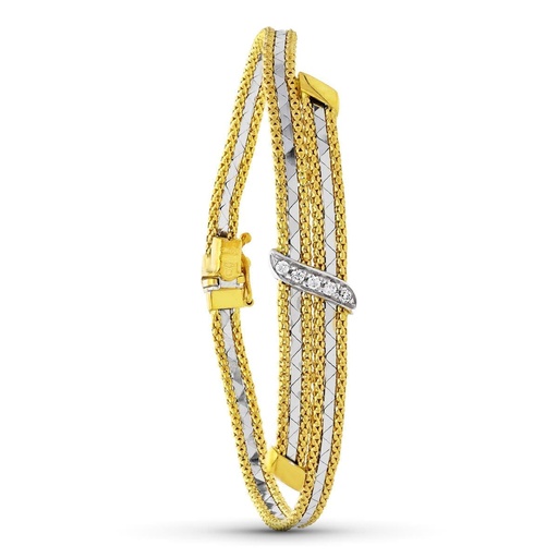 [P19000044] 18K PULSERA ORO BICOLOR CIRCONITAS