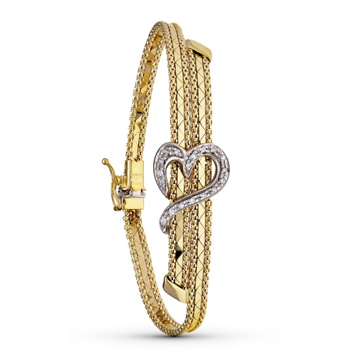 [P19000105] 18K PULSERA ORO BICOLOR CORAZON