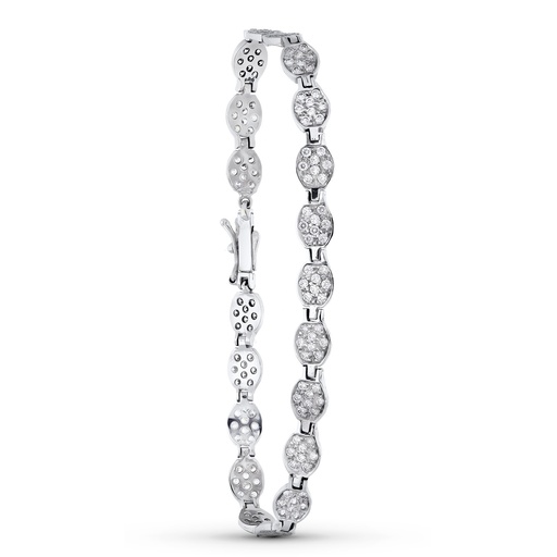 [P19000107] 18K PULSERA ORO BLANCO CIRCONITAS