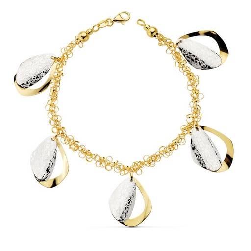 [P19000118] 18K PULSERA BICOLOR FETICHES 19CM