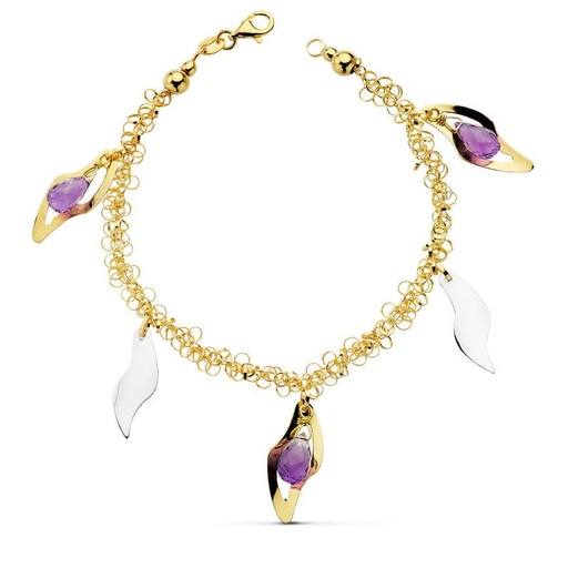 [P19000122] 18K PULSERA FETICHES BICOLOR 19CM