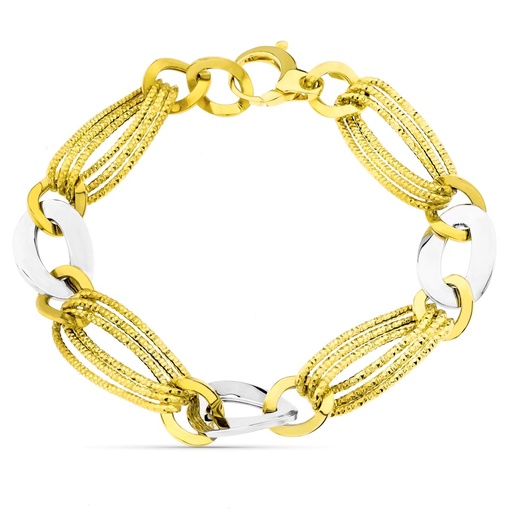 [P19000167] 18K PULSERA BICOLOR ESLABONES 8.90 GR