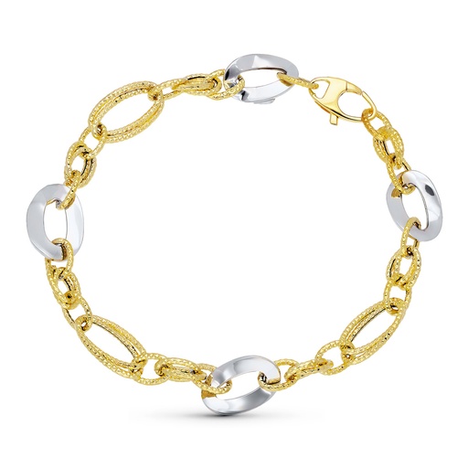 [P19000169] 18k PULSERA ORO BICOLOR ESLABONES