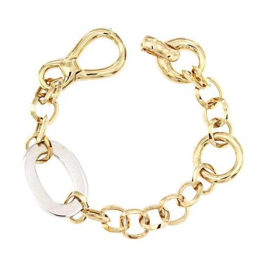 [P19000176] 18K PULSERA BICOLOR 21 CM