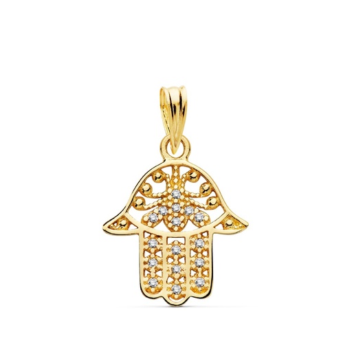 [P19000256] 18K COLGANTE MANO FATIMA 15X14 MM