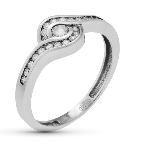 [P19047] 18K SORTIJA ORO BLANCO CIRCONITAS