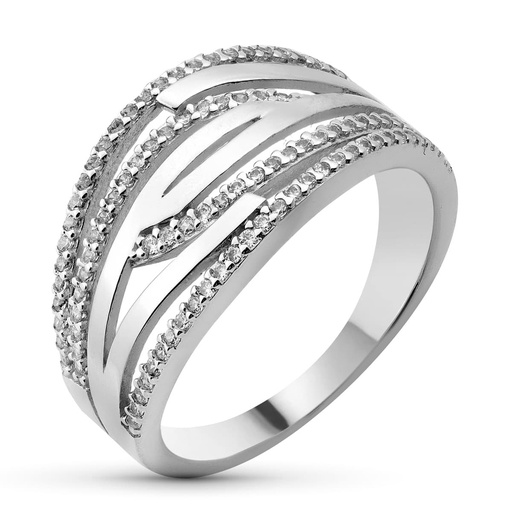 [P19050] 18K SORTIJA ORO BLANCO CIRCONITAS