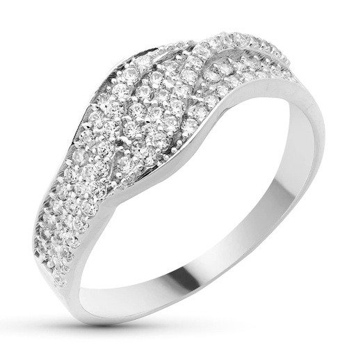 [P19074] 18K SORTIJA ORO BLANCO CIRCONITAS