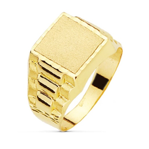[P19094] 18K SELLO ORO AMARILLO CADETE  HUECO 9 X 9 MM