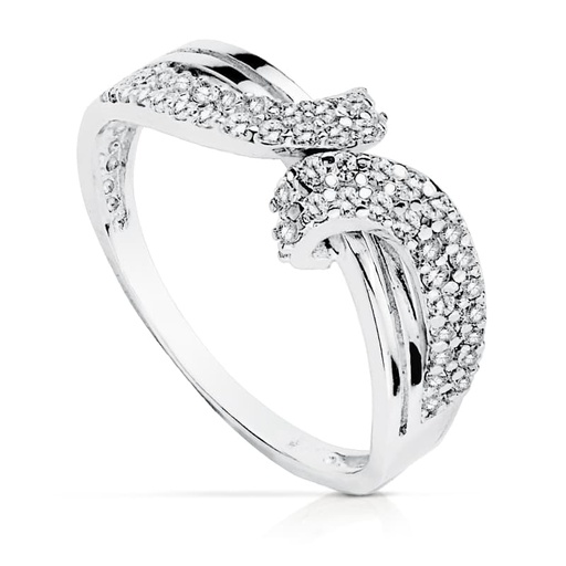 [P19152] 18K SORTIJA ORO BLANCO CIRCONITAS