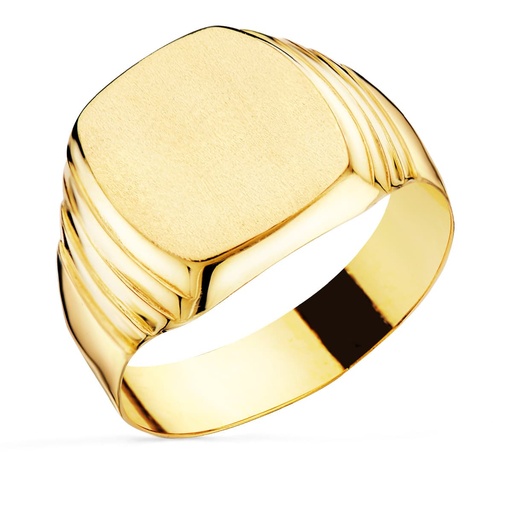 [P19161] 18K SELLO ORO AMARILLO CABALLERO HUECO LATERAL GALLONES. CABEZA TONEL: 13X12 M