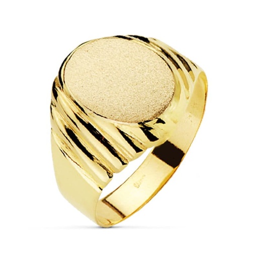 [P19180] 18K SELLO ORO AMARILLO CABALLERO TALLADO 18K