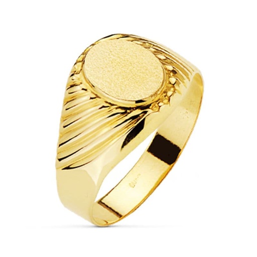 [P19183] 18K SELLO ORO AMARILLO CABALLERO TALLADO