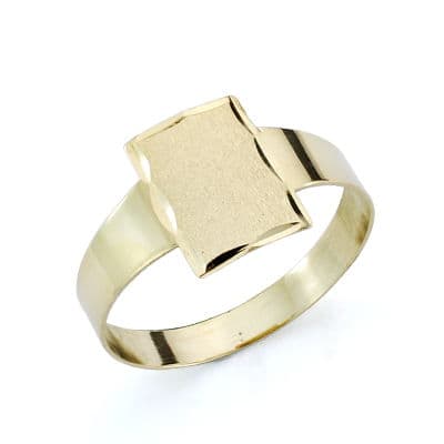 [P19195] 18K SELLO ORO AMARILLO BEBE RECTANGULAR MEDIANO. HUECO