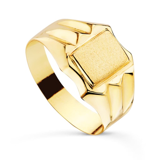 [P19196] 18K SELLO ORO AMARILLO HUECO PARA CADETE ANCHO 10 MM