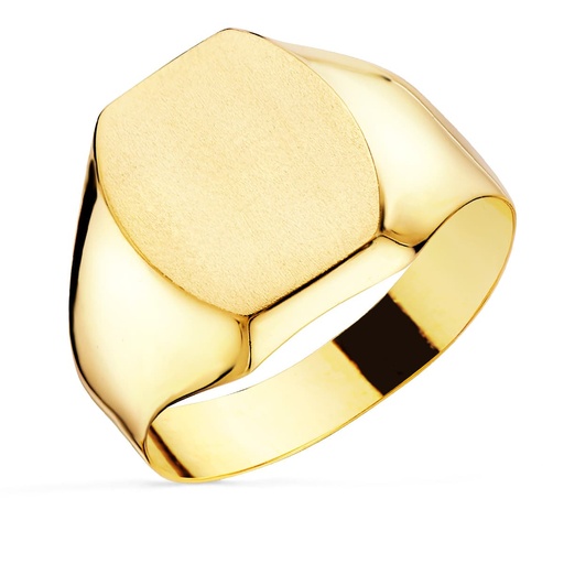 [P19217] 18K SELLO ORO AMARILLO CABALLERO HUECO. LATERAL BRILLO. CABEZA TONEL: 14X12 MM