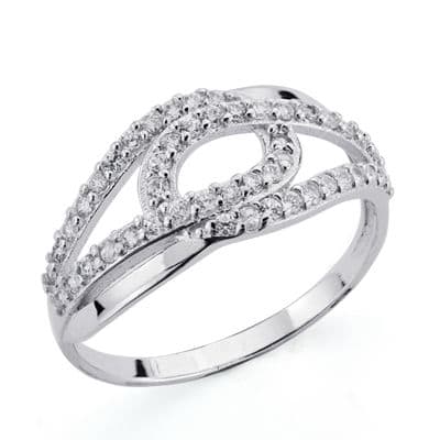 [P19249] 18K SORTIJA ORO BLANCO CIRCONITAS