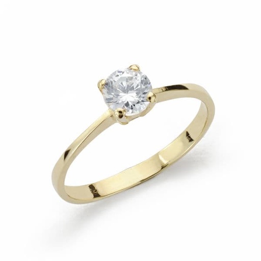 [P19251] 18K SOLITARIO ORO AMARILLO CIRCONITA 4.5 MM