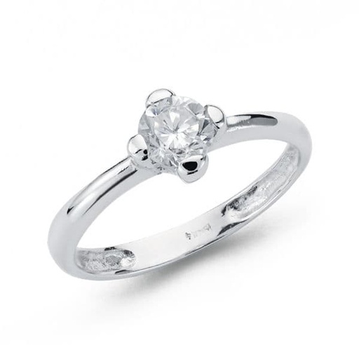 [P19254] 18K SOLITARIO ORO BLANCO CIRCONITA 5 MM