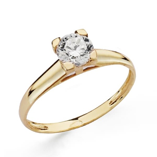 [P19260] 18K SOLITARIO ORO AMARILLO CIRCONITA 6 MM