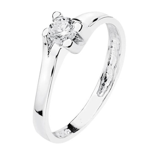[P19261-OB] 18K SOLITARIO ORO BLANCO CIRCONITA 5 MM