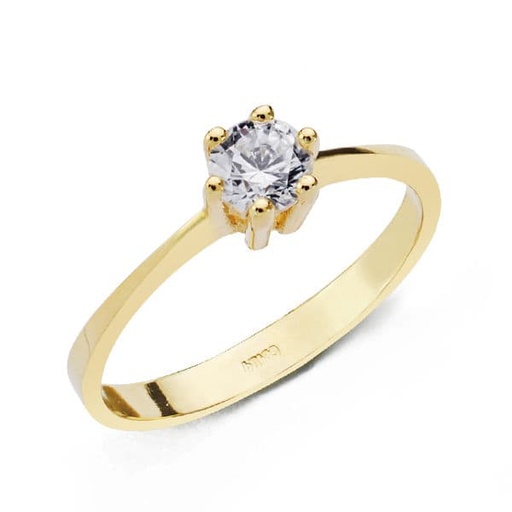 [P19272-OA] 18K SOLITARIO ORO AMARILLO CIRCONITA 4.5 MM