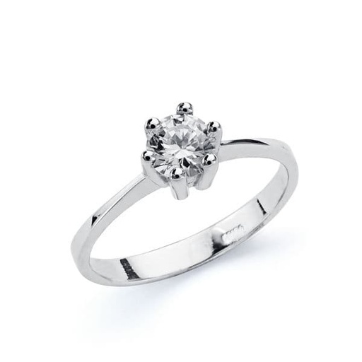 [P19272-OB] 18K SOLITARIO ORO BLANCO CIRCONITA 4.5 MM