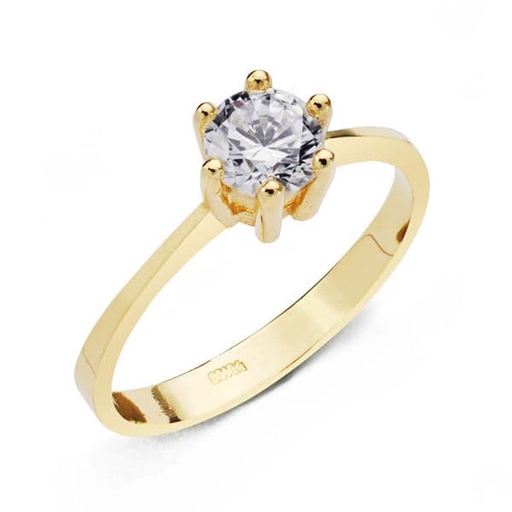[P19274-OA] 18K SOLITARIO ORO AMARILLO CIRCONITA 5.5 MM