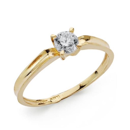 [P19310-OA] 18K SOLITARIO ORO AMARILLO CIRCONITA 4 MM