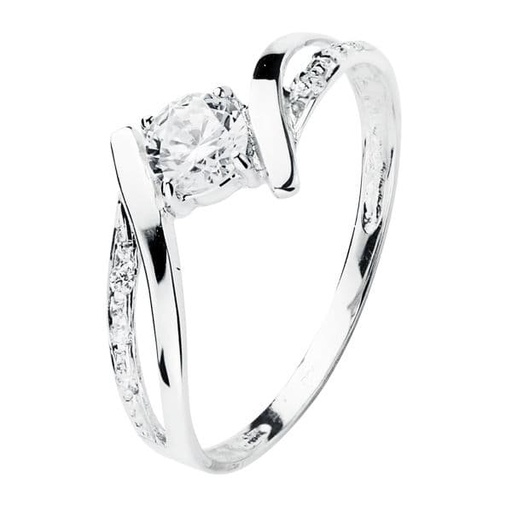 [P19311-OB] 18K SOLITARIO ORO BLANCO CIRCONITAS 4 MM