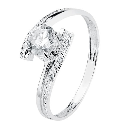 [P19313-OB] 18K SOLITARIO ORO BLANCO CIRCONITAS 5 MM