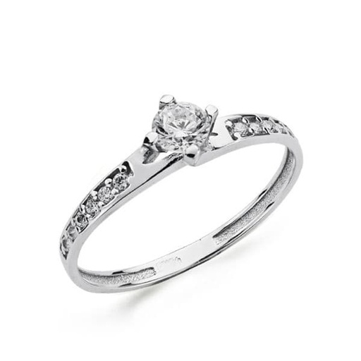 [P19324-OB] 18K SOLITARIO ORO BLANCO CIRCONITAS 4 MM