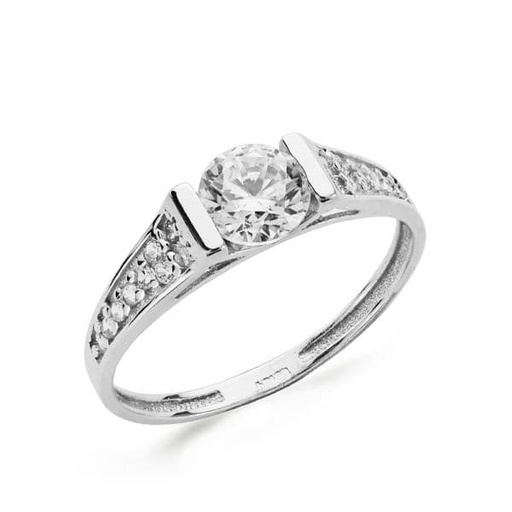 [P19325-OB] 18K SOLITARIO ORO BLANCO CIRCONITAS 5 MM