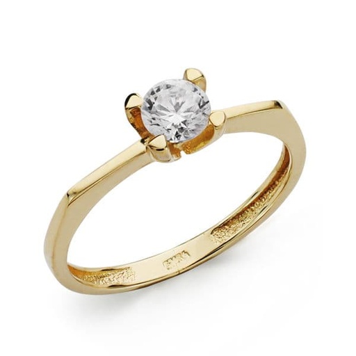 [P19333-OA] 18K SOLITARIO ORO AMARILLO CIRCONITA 5 MM