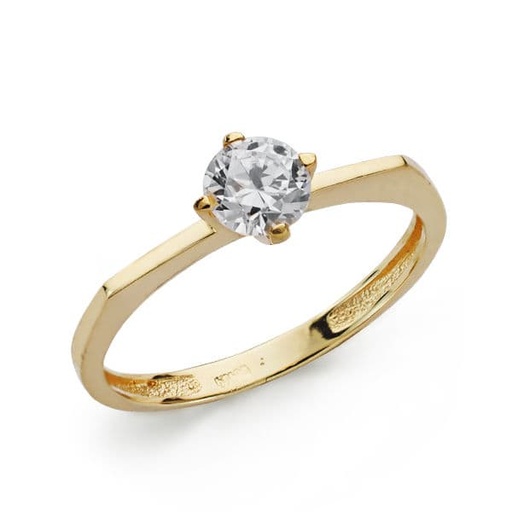 [P19334-OA] 18K SOLITARIO ORO AMARILLO CIRCONITA 5 MM