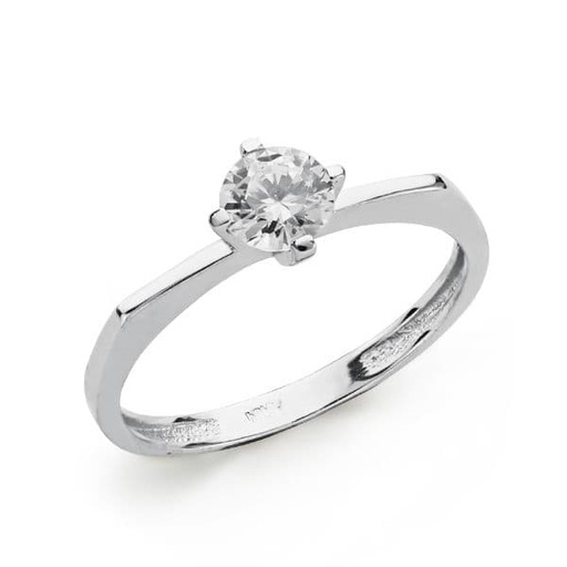 [P19334-OB] 18K SOLITARIO ORO BLANCO CIRCONITA 5 MM